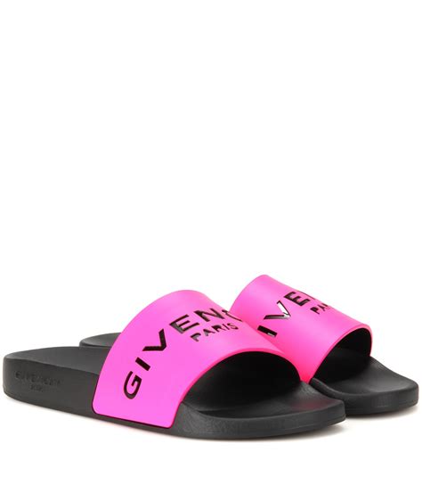 pink and black givenchy slides|givenchy rubber slides.